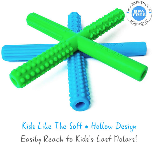 Children(2 Pack), X Hollow Chew Tubes Sensory Chew Toys for Autistic Alt. to Chew Necklaces for Sensory Kids, Teething