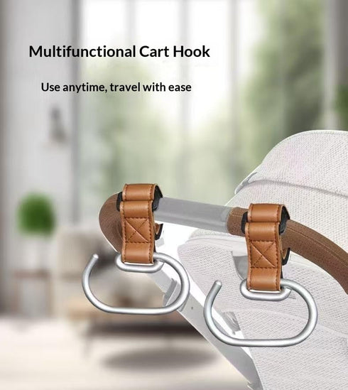 TEKELUONA 3 Pack Stroller Hooks, Stroller Straps for Diaper Bags,Adjustable Stroller Carabiner Clip,Baby Stroller
