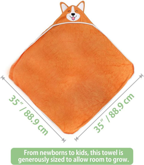 Generic Cozy 35" 35" Corgi Dog Baby Bath Hooded Towel - & Warm - Ultra Soft and Absorbent - Baby Bath - Toddler