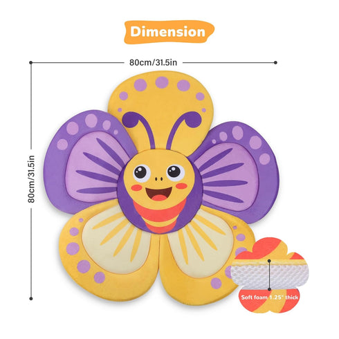 Flower Baby Bath Pad for Infant Bathtub Sink Flower Mat Tub Little Lotus - Petal Soft Supports Lounger Newborn Bathing