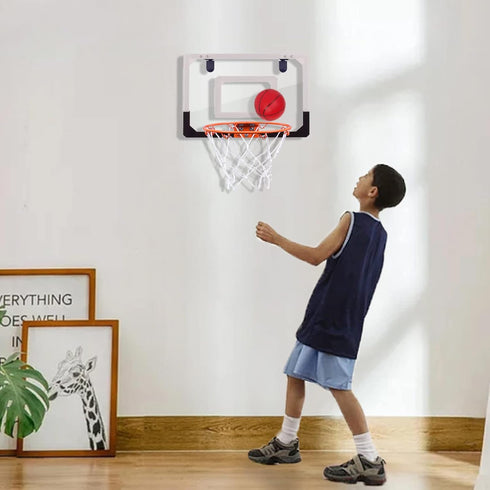 NI-ROU Indoor Mini Basketball Hoop for Kids with Electronic Scoreboard & 2 Balls