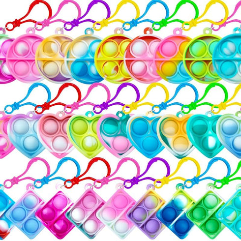 kitysey Mini Pop Fidget Keychain Pop It Fidget Toys Bulk 30 Pack Party