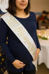 Twinkle Little Star Baby Shower Sash Banner - Mommy to Be White & Gold with Rhinestone Pin