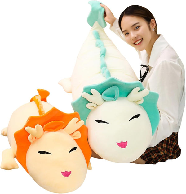Hofun4U Dragon Plush Pillow, 50 Inch Stuffed Animals, Christmas Birthday Gift for Kids and Adults