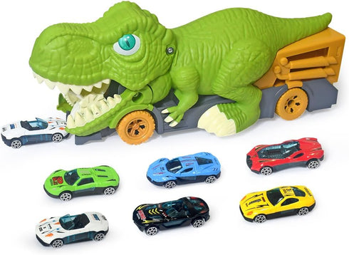 Dinosaur Transport Cart Toys - Dinosaur Devouring Car Game for Kids, Slides Car Toys Gift for Boys