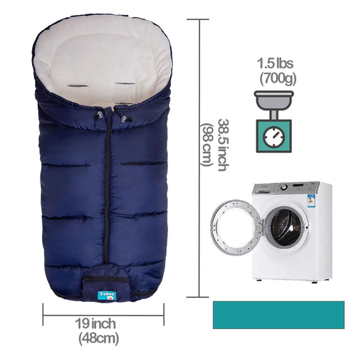 Cozy Yobee Universal Fleece Stroller Footmuff, Winter Outdoor Tour Waterproof Baby Sleeping Bag, Anti-Slip, Adaptable