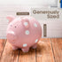 Pearhead Large Ceramic Piggy Bank, Pink Polka Dot Coin Bank for Kids, Gender-Neutral Nursery Decor, Newborn Savings