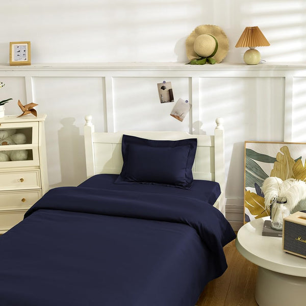 NookZuzu 3 Piece Toddler Sheet Set,Navy Basics Bed Sheet Set for Toddler,Microfiber 3-Piece