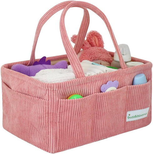 Buzz&Bloom Baby Diaper Caddy Organizer, Stylish Storage Basket for Newborn Essentials and Diaper Station, Gift for Baby