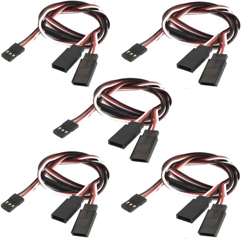 5Pack ShareGoo 30CM 1 Male JR Plug to 2 Female JR Plug Y Cables for RC Car Trucks Airplanes