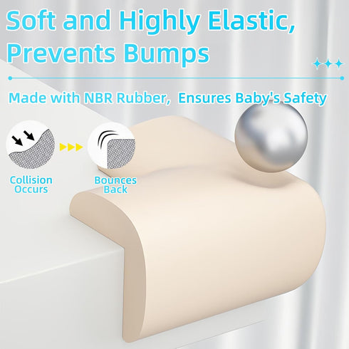 10 ZOMPAGO Baby Proofing Edge & Corner Guards, PCS Soft NBR Foam Safety Bumpers for Furniture, Strong Adhesive,No