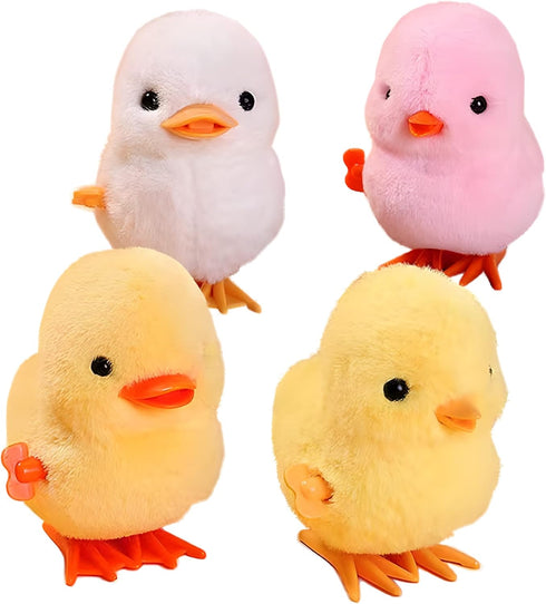 HawaStar Easter Wind-Up Plush Toys Fluffy Realistic Jumping Chicks & Ducks for Kids