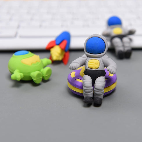 Space Erasers for Kids, 16Pcs 3D Outer Space Take Apart Puzzle Pencil Erasers