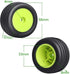 Mounted Front Wheels for Losi Mini T 2.0 Replacement 1/18 Off Road Directional Tires(Yellow)