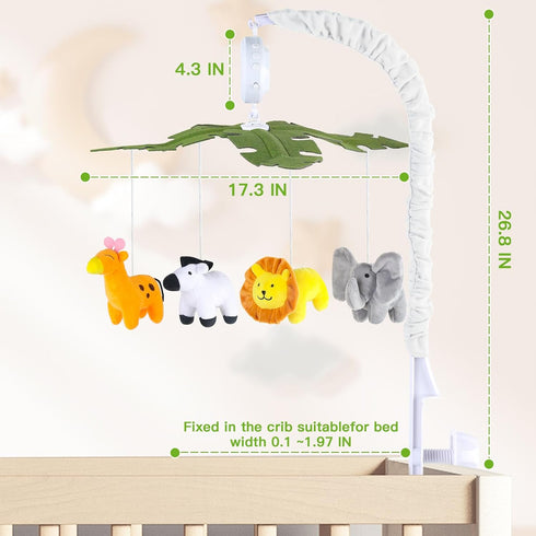 Baby Crib Mobile with Music and Lights, Mobile for Crib with Remote Control, Rotation, Starlight Projection, Crib Toys