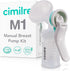 M1 Manual Breast Pump Kit Portable, Quiet Breastfeeding Pump with Ergonomic Handle,