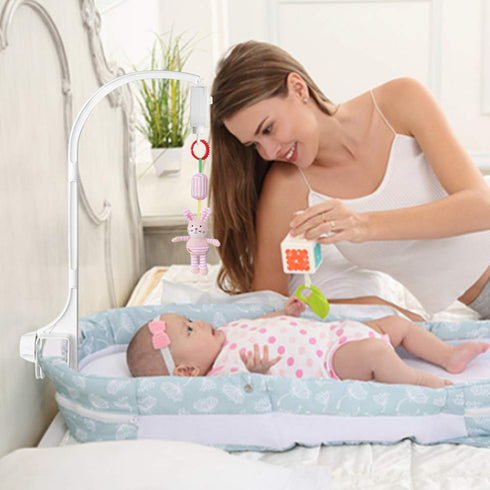 AIFUDA 25 Inch Baby Musical Crib Mobile Bed Bell Holder Infant Bed Decoration Toys Rotating Music Box Nut Screw Arm