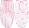 Biloban Swaddle Blankets for Baby Girl, 3-6 Months, Cotton Newborn Swaddle, Lovely Pink Print, 2 Pack