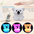 Setting Large Koala Night Lights Kid Bedside Bedroom Light, Nursery Moon lamp, Portable Color Changing Care Lamps