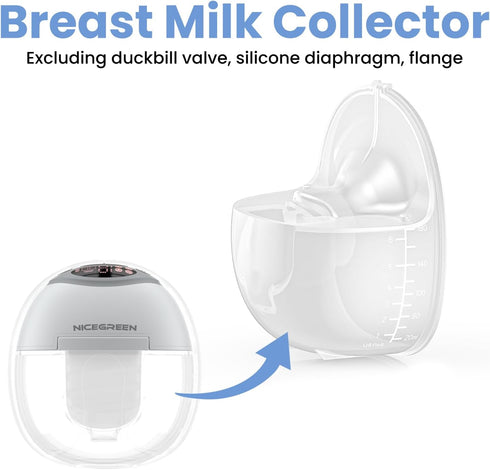 S32 Milk Collector Compatible with NICEGREEN LIFE Hands-Free Breast Pump Accessories