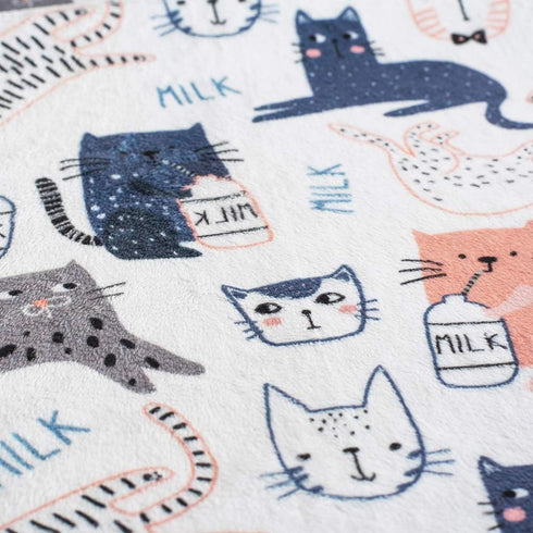 Unisex Lightweight Super Soft Plush Minky Baby Blanket, 30x40, Newborn Receiving CAT Blanket with Dotted Backing