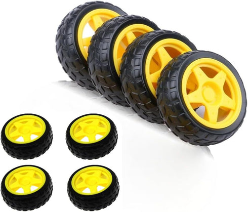 ThtRht 8 Pack 1:48 TT Motor Wheels Replacement Smart Car Robot Wheel Tyres Model Gear Spare Parts for Gearbox RC Chasis