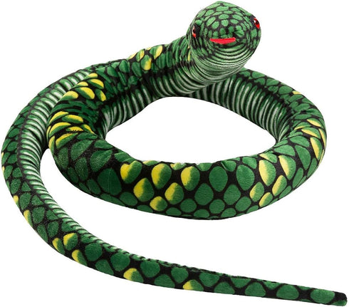 Plush Giant Snake Stuffed Animal - Realistic 110 Inches Toy Gifts for Boys and Girls with Red Eyes