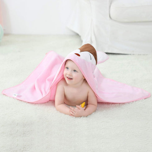 Swimming 0-6T, MICHLEY Unisex Baby Animal Hooded Bath Towel Soft Cotton Beach Bathrobe for Pink Fox