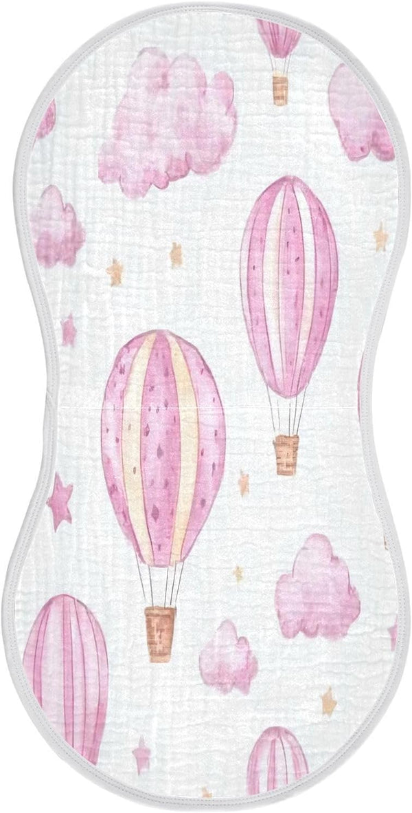 YETTASBIN Hot Air Balloons Muslin Baby Burp Cloth, Super Soft Absorbent Cotton Burp