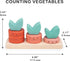 Counting Vegetables - 10pcs Stacking Wooden Ring Set for Toddler Educational Toy to Boost Fine Motor Skills Age 12M+