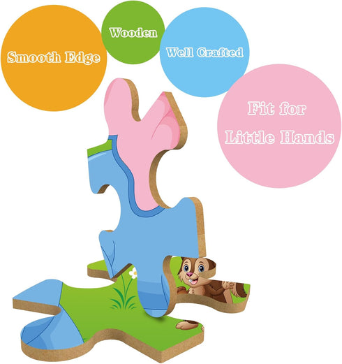 CHAFIN 3-5 Sets 3 4 5+ Pack 6 (20 Puzzles for Kids Ages Toddler Wooden Toys Montessori Learning Education Preschool