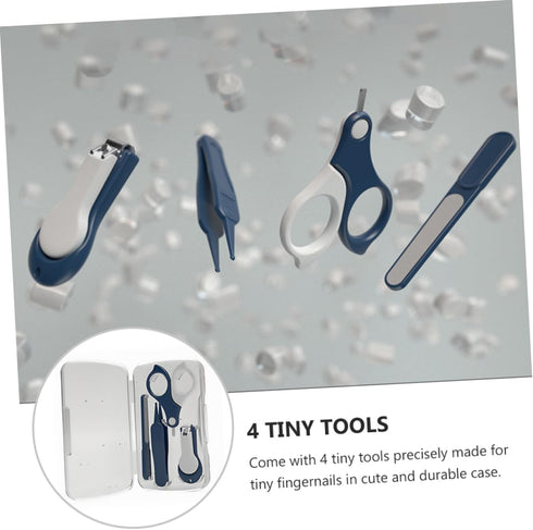 Set Portable Nail Care for Newborns - Safe Clipper Kit with Scissors, File & Tweezers in Case