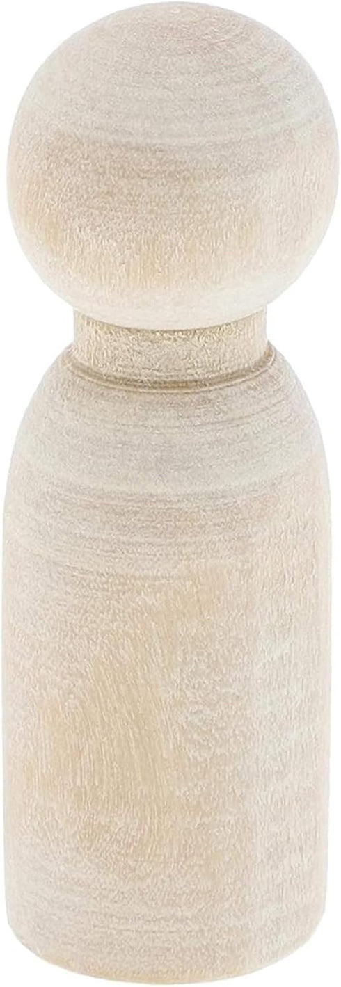 Wood Peg Dolls, Peg Doll Kit (1.77 inches, 50-Pack)
