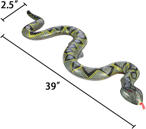 FUTUREPLUSX Inflatable Fake Snake, 3PCS Blow Up Pool Snake Floats for Reptile Jungle Party Decorations