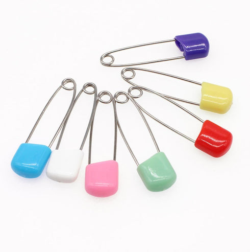 Essivox 20Pcs 2 Inch Safety Diaper Pins, Safety Locking Holder Colorful Safety Pins for Cloth Nappies and Accessorie