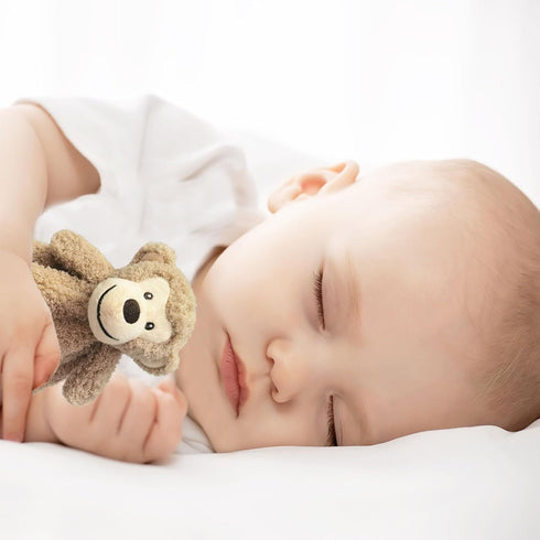 Baby Light Brown Monkey Soft Stuffed Animal Security Blanket, Plush Monkey Lovey, Cuddly Newborn Snuggle Blankie, 14"