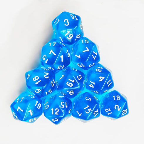 Yiotfandoll 10 Set D20 20mm 20 Pieces Polyhedral Dice Dice Acrylic Sided Game Dice for Dungeons and Dragons RPG MTG DND