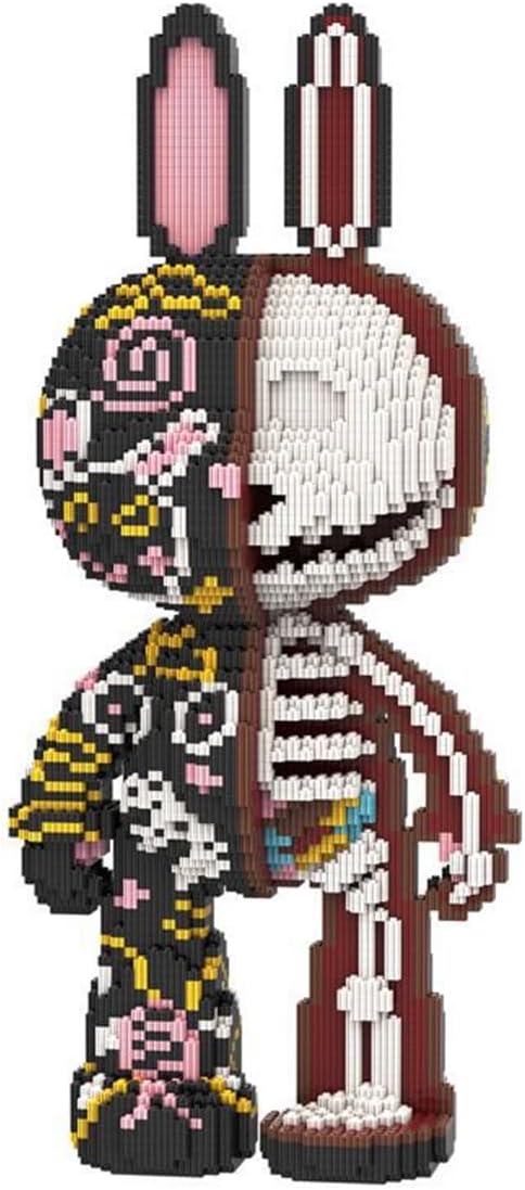 Animal Graffiti Skeleton Rabbit Micro Building Blocks Set (8000PCS, 55cm High) - Gift for Adults and Kids