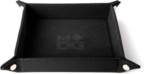 FanRoll by Metallic Dice Games Fold Up Velvet Dice Tray w/PU Leather Backing: Black, RPG Dice Accessories