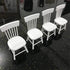 SXFSE 1:12 Set Dollhouse Decoration Accessories, Dollhouse Miniature Furniture Wooden White Dining Table Chair Model