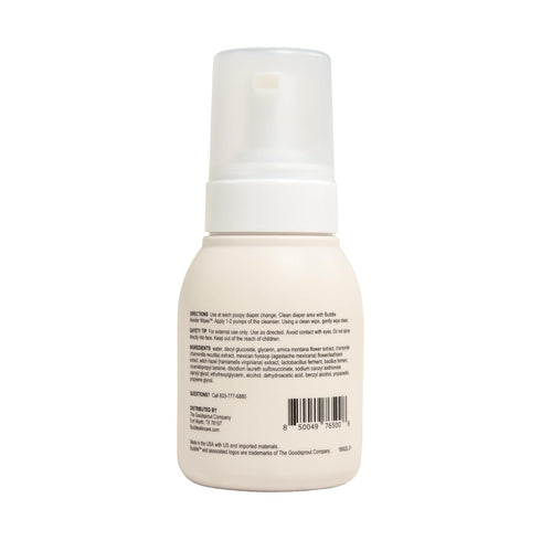 6.7oz Buddle Clean Cheeks Baby Micellar No-Rinse Foam Cleanser for Diaper Changes, Microbiome Friendly and Gentle