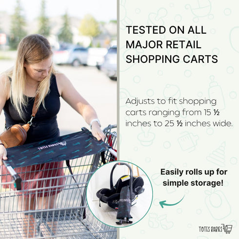 Totes Babies - Car Seat Carrier for Shopping Carts, Allows Babies, Newborns, Infants and Toddlers to Stay Snug
