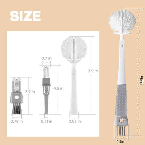 LERAO Set Brush,5 1 Water Bottle Cleaner Brush Bottle Scrubber in Cup Brush Travel Bottle Cleaning Brush,Removable