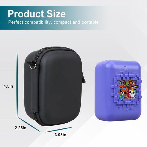 Canboc Carrying Travel Case for Bitzee Interactive Toy, Virtual Electronic Pets Kids Storage Bag (Black+Purple)