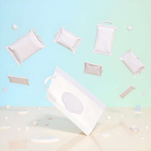 Fansoftiks 2Pcs White Baby Wipe Holder Case - Waterproof Travel Container for Wet Wipes, Portable Refillable Dispenser