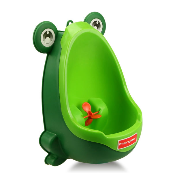 Cute Frog Potty Training Urinal for Boys, Blackish Green with Funny Aiming Target.