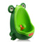 Cute Frog Potty Training Urinal for Boys, Blackish Green with Funny Aiming Target.
