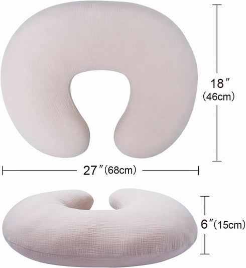 Wheat Muslin Nursing Pillow Cover for Breastfeeding Support