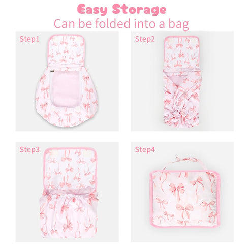 Baby Car Seat Cover, Windproof Carseat Cover for Infant Girls, Infant Warm Carseat Canopy with Double Layer Fabric