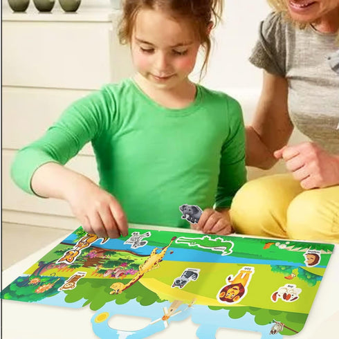 Reusable Quiet Sticker Books for Kids & Toddlers, 4 Sets Travel Story Busy Books for Toddler Birthday Gifts